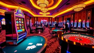 Engage with the thrilling idnslot gaming experience through vibrant slot machines and casino atmosphere.