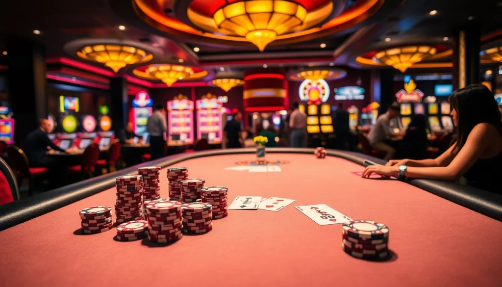 Experience the thrill of NK88 with vibrant poker action and dynamic casino visuals.