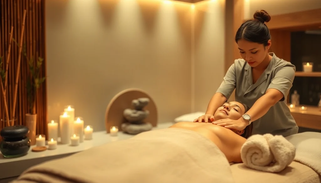 편안함과 전문성을 보여주는 고요한 스파 환경에서의 스웨디시 마사지 치료.